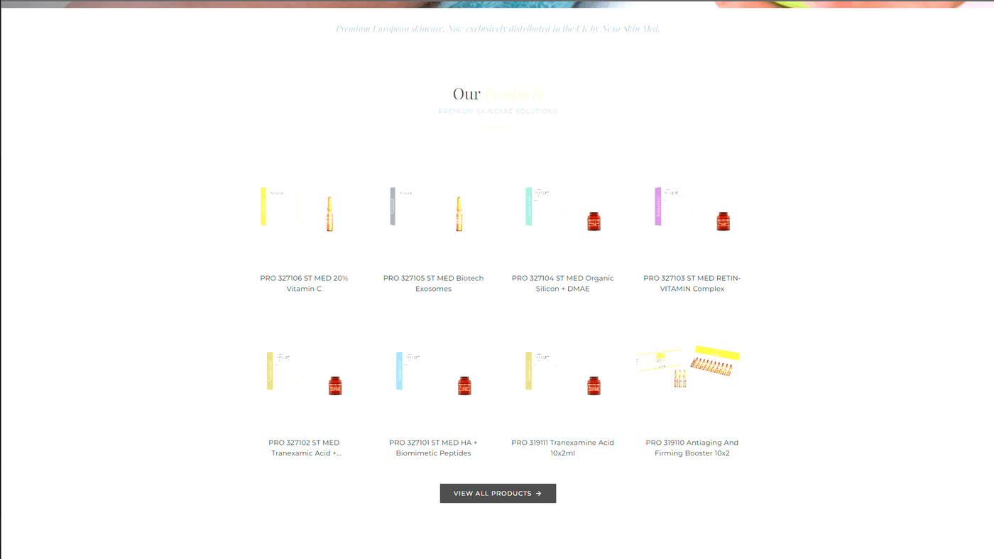 Nexa Skin Med project screenshot 2: Showcasing the user interface and design