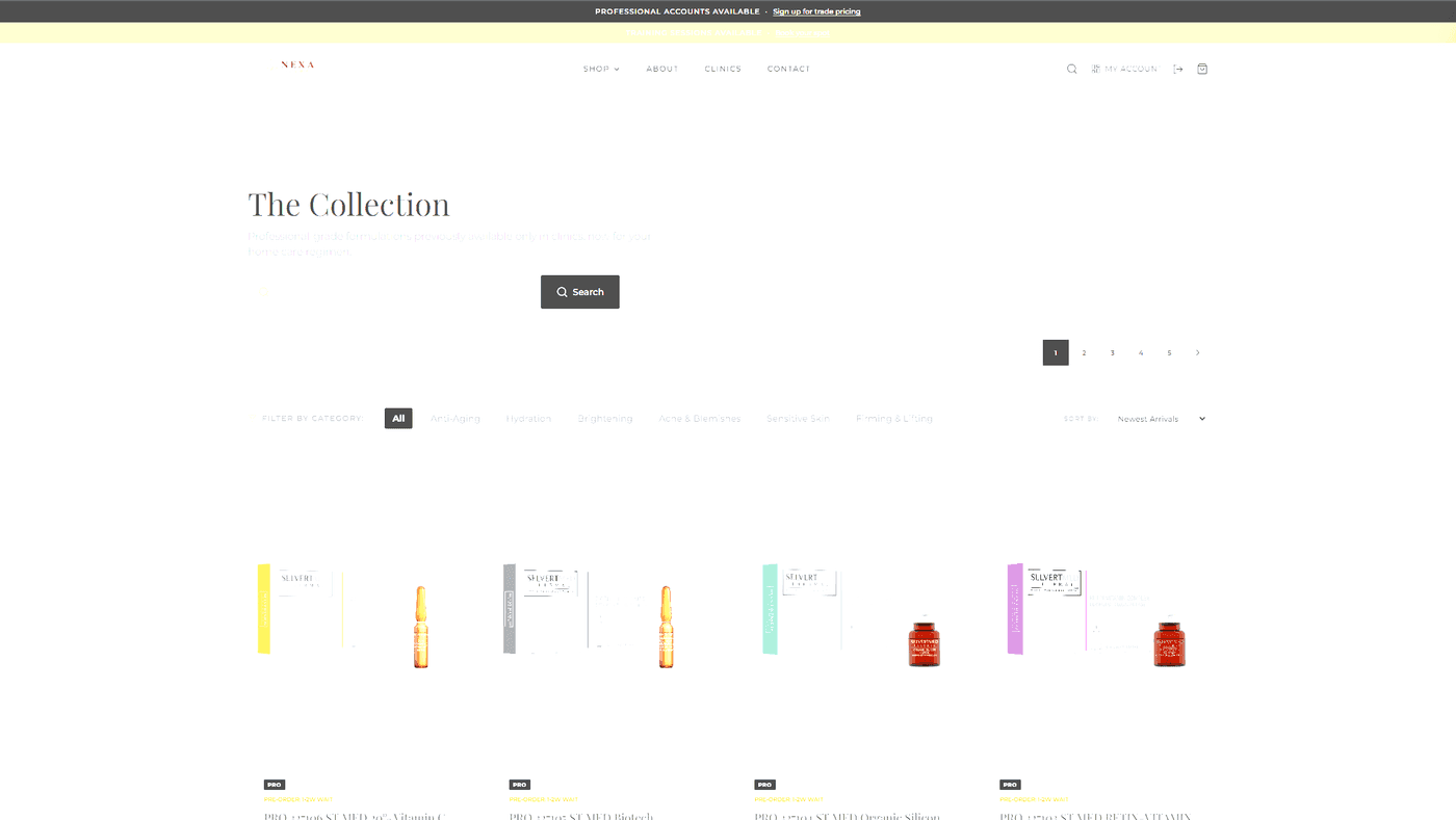 Nexa Skin Med project screenshot 3: Showcasing the user interface and design